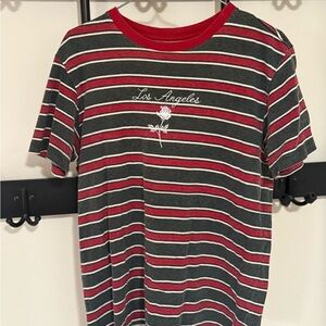 Striped Los Angeles Tee - Red and Green Riot Society